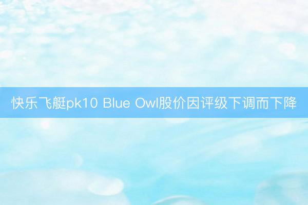 快乐飞艇pk10 Blue Owl股价因评级下调而下降